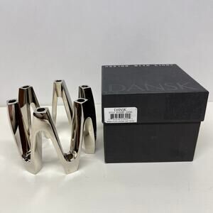 Dansk Nickleplate Crown Tiny Taper Candle Holder Mid-Century